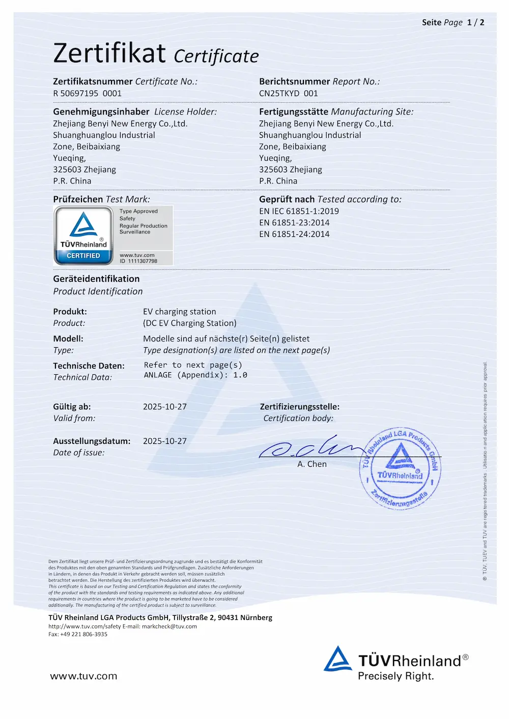 tuv Certificate