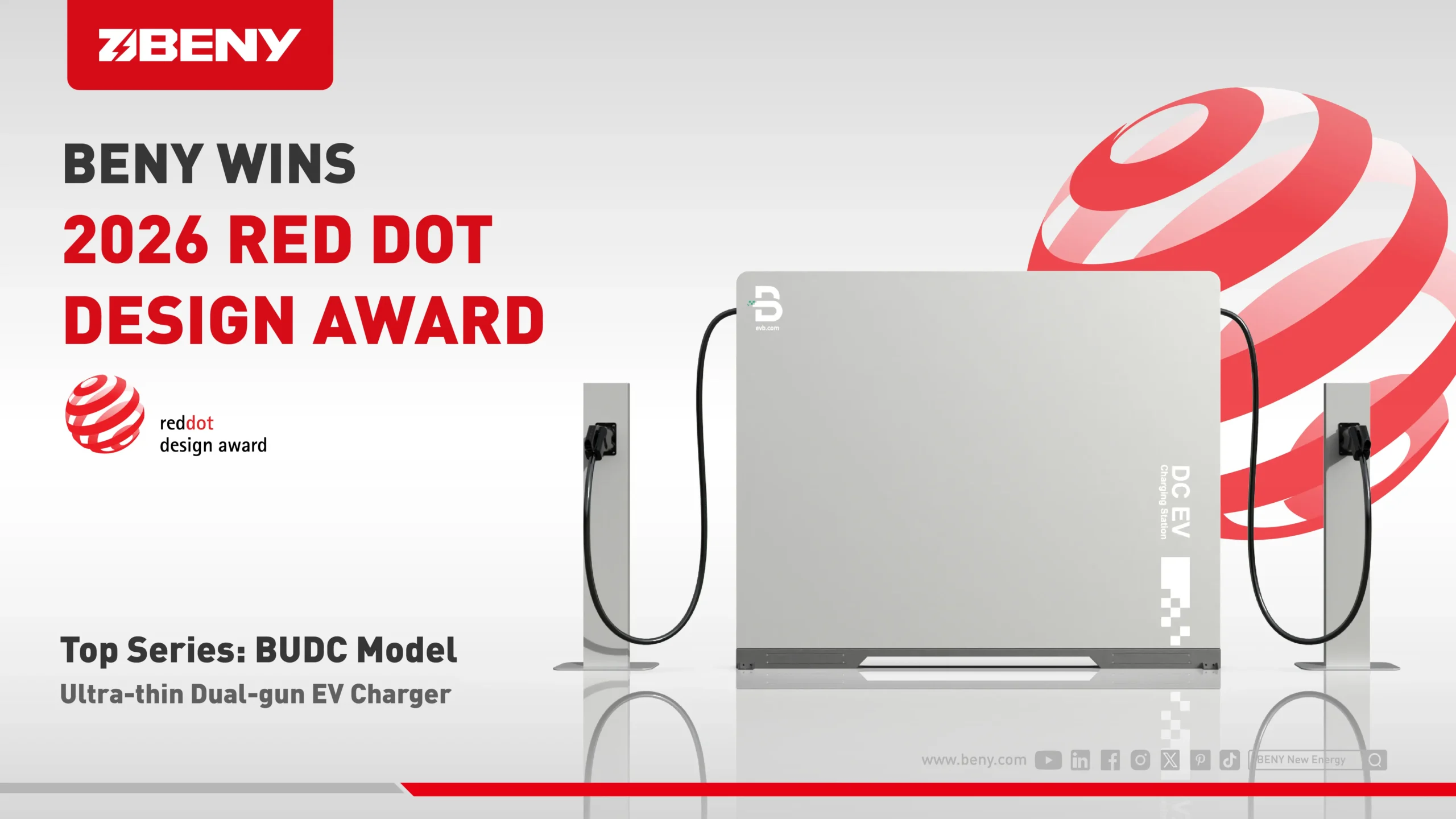 BENY BUDC 150kW DC-Schnellladegerät – Red Dot Award 2026