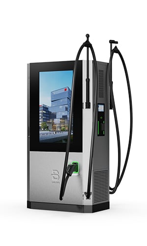 BENY 150KW dual Advertising Screen dc ev charger with 2 guns webp