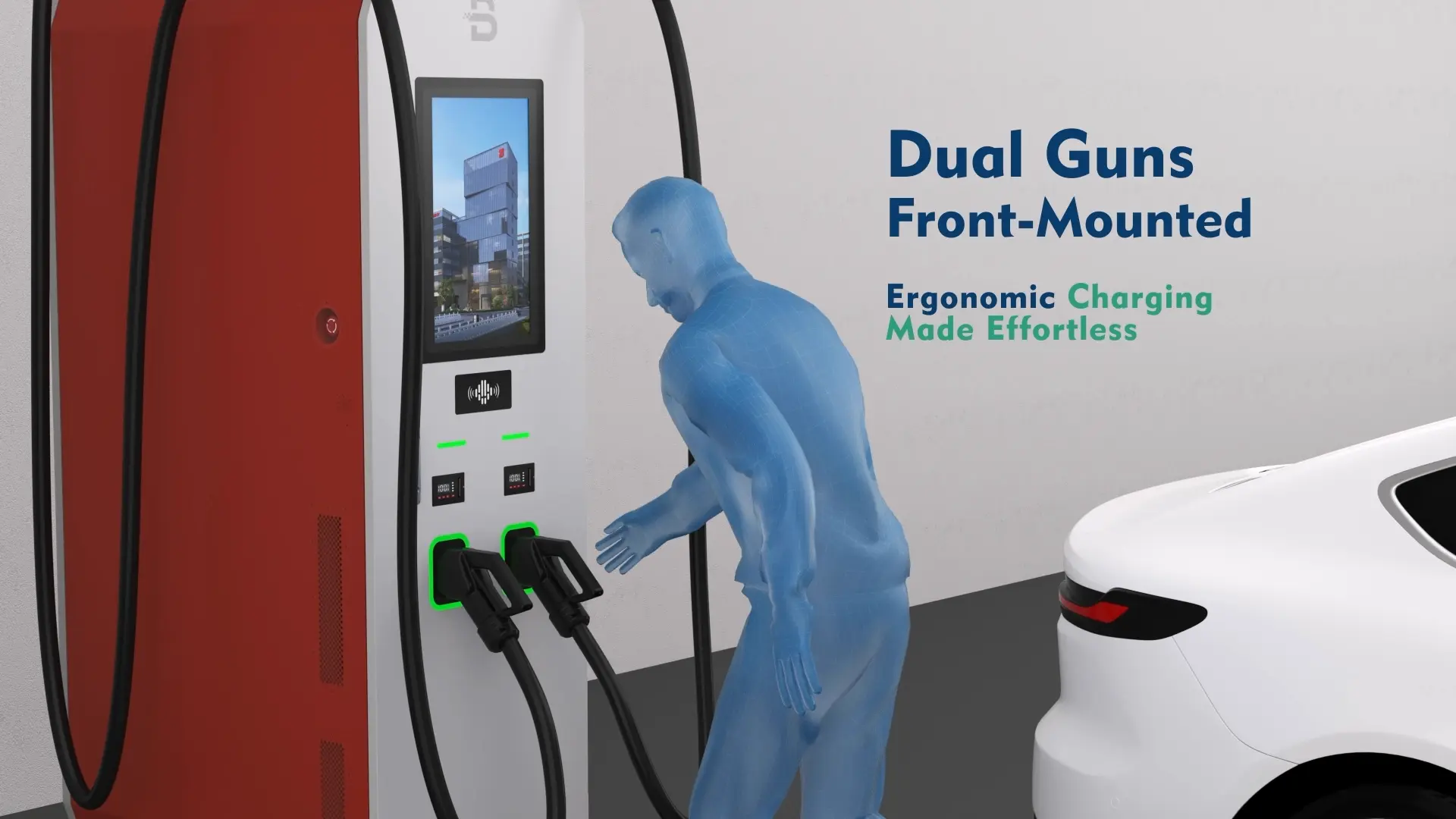 Ergonomic Charging of BENY 2 Guns Starlink DC Electric car charging station 80kw to 240kw