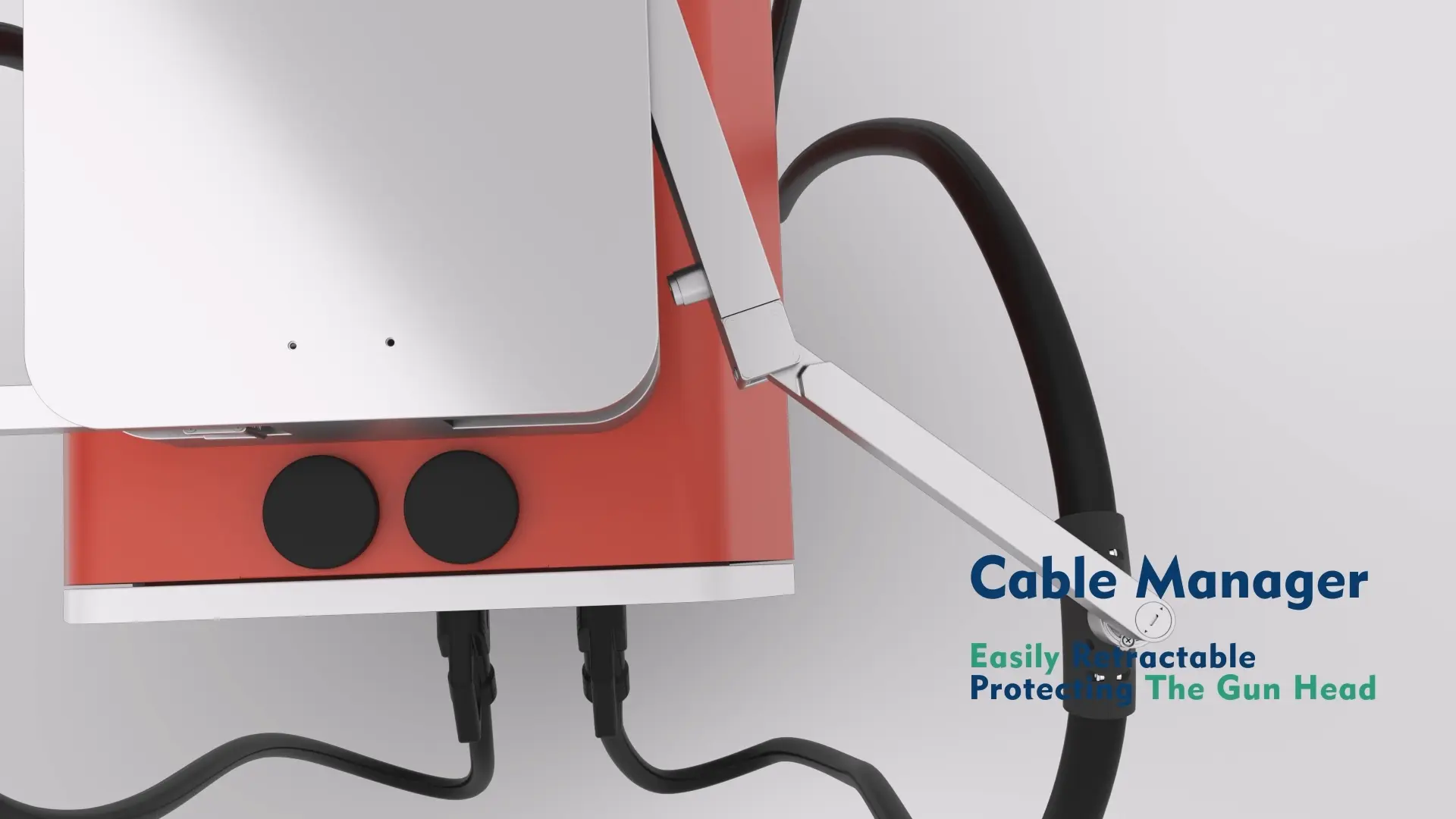 cable management system of BENY 2 Guns Starlink DC Electric car charging station 80kw to 240kw